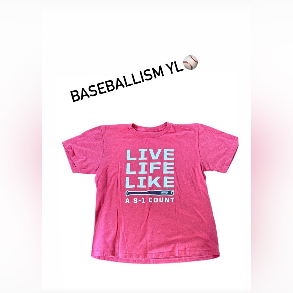 Baseballism Red YL Tee - Live Life Like A 3-1 Count
